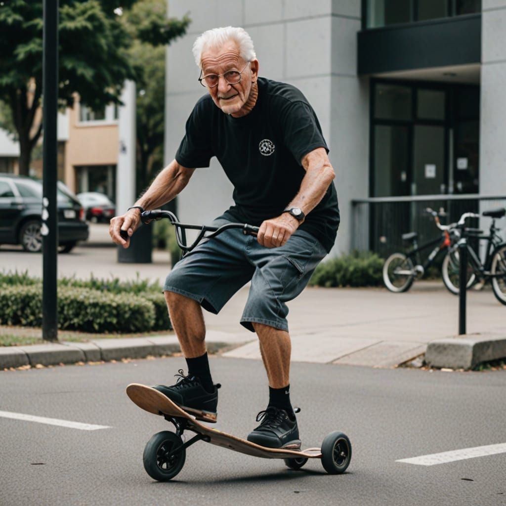 Grandpa Shreds BMX Rail With Rock n' Roll Attitude
