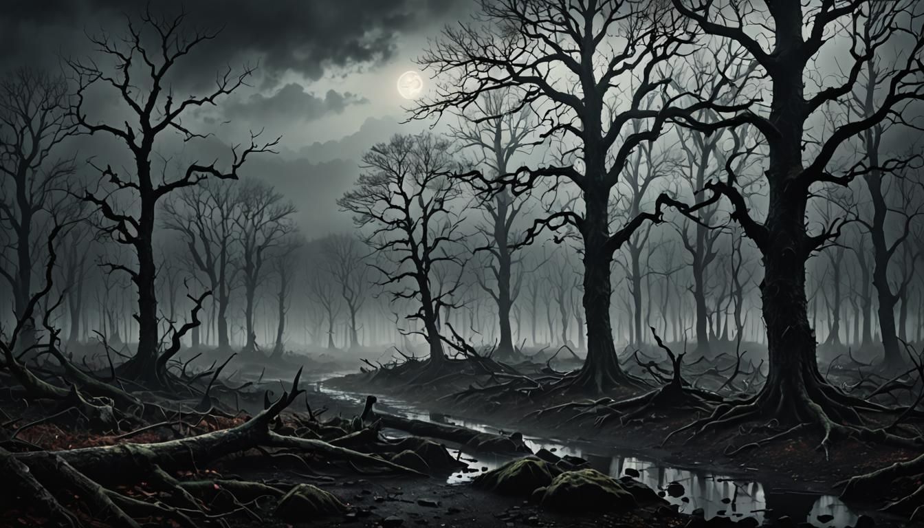 Ominous Dark Fantasy Haunted Landscape
