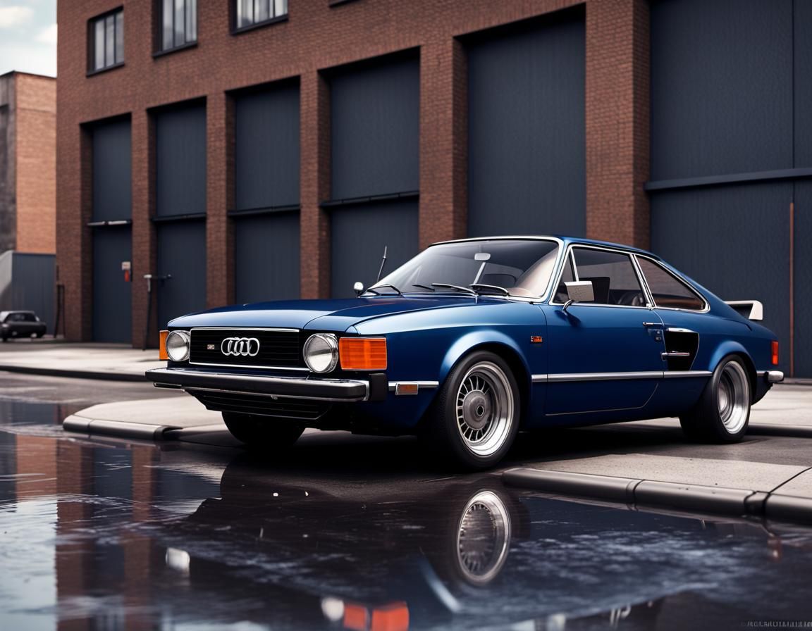 1970s Audi in Industrial Brutalism Style