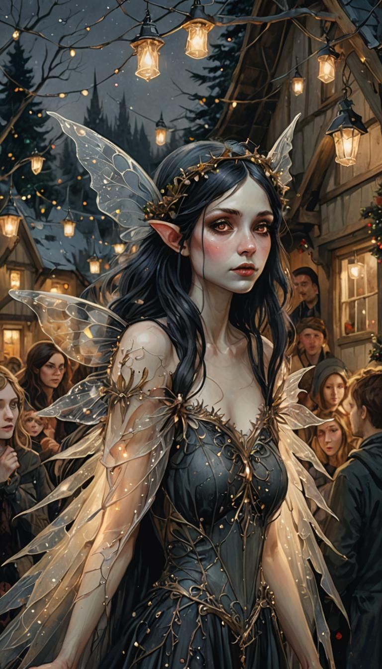 Gothic Fairy Steals the Show at Whimsical Christmas Gatherin...