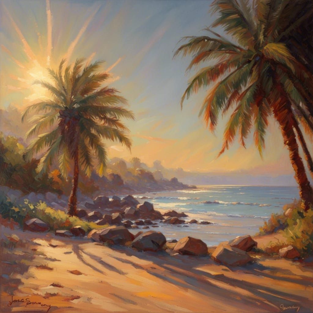 Radiant Morning Sun Oil Painting