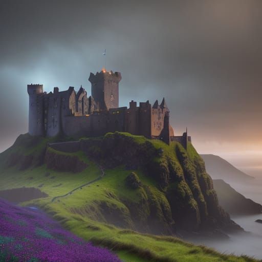 Dunnottar Castle in Enchanted Scottish Landscape