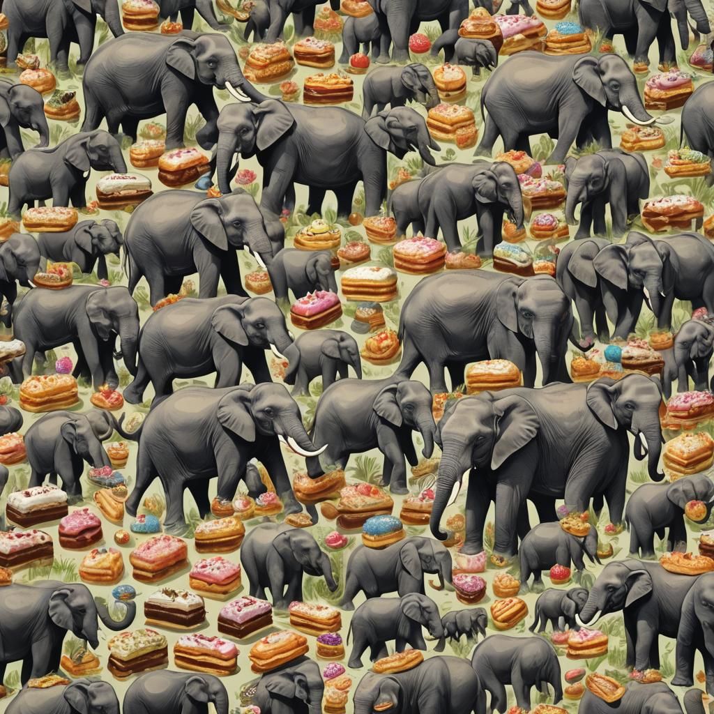 Elephants Eating Extravagant Eclairs