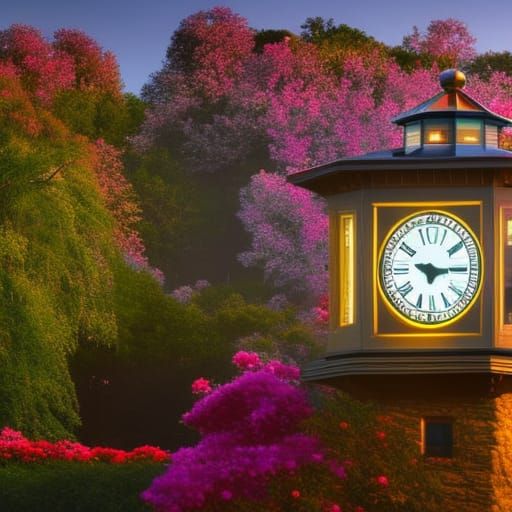 Lighthouse Clock in Classical Realistic Style