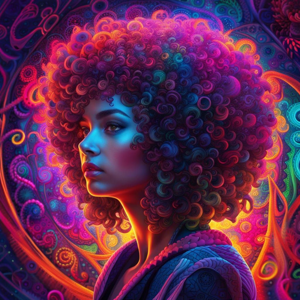 Neon Sacred Geometry: A Detailed Matte Painting