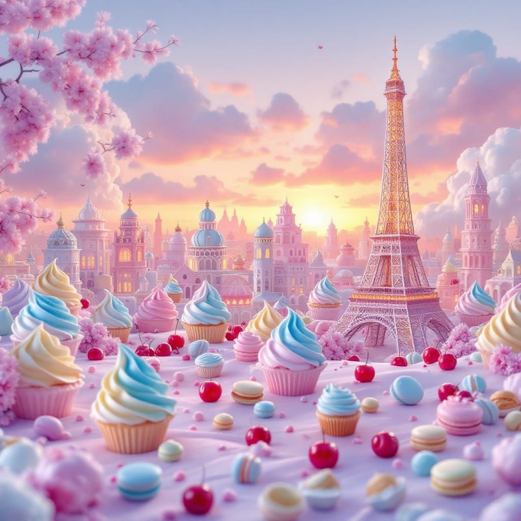 Whimsical Parisian Dreamscapes in Pastel Hues