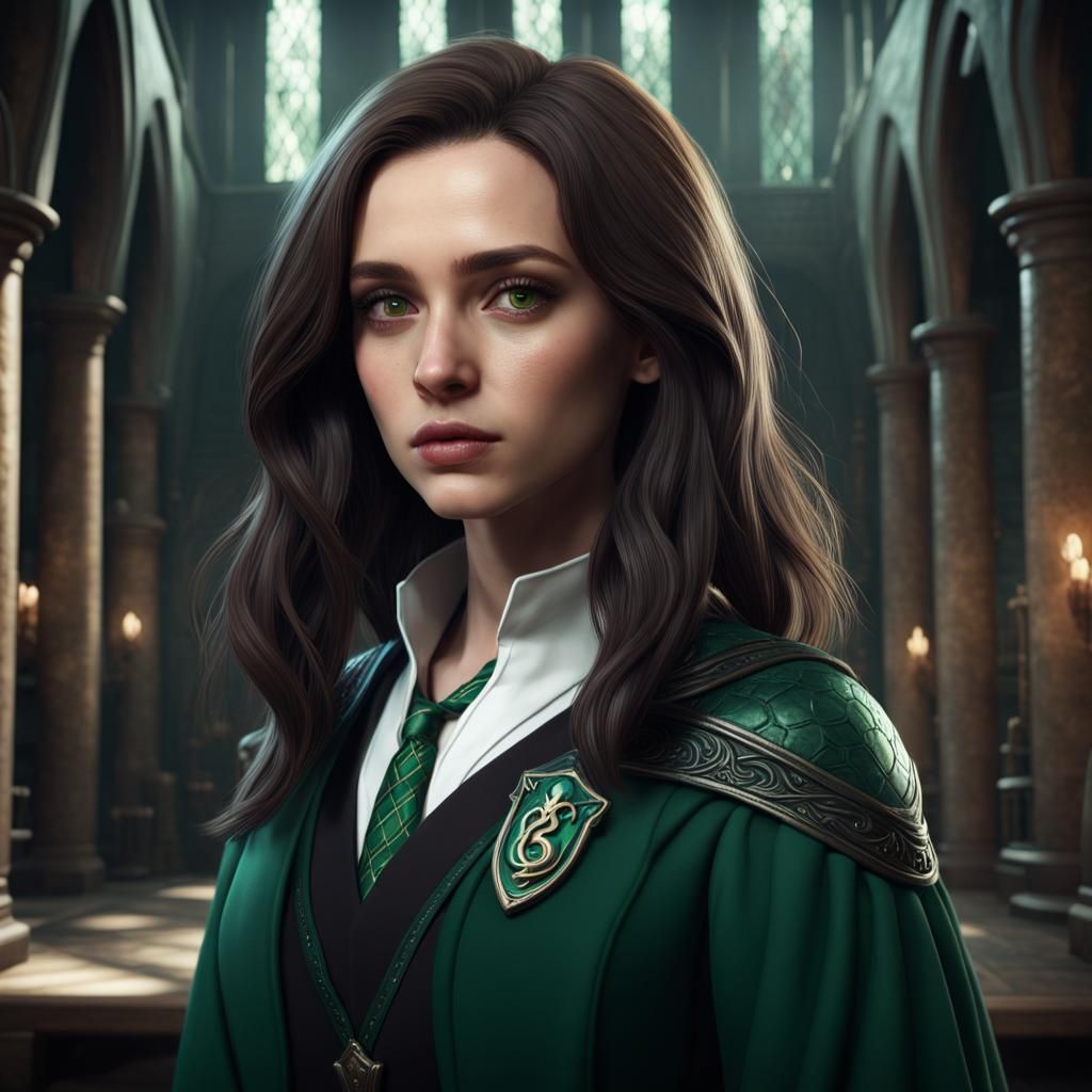 Slytherin Girl: Detailed Matte Painting in 8K