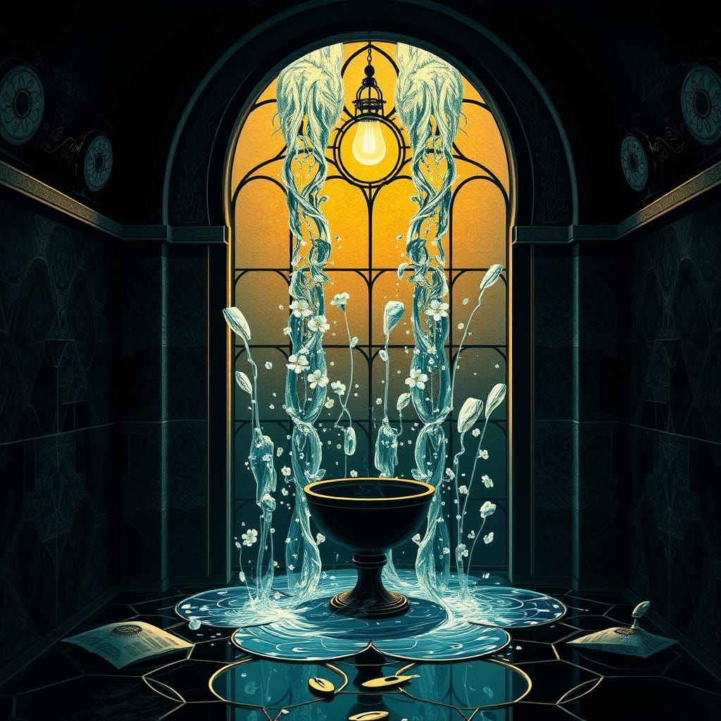 Frog's Shocking Discovery: Talking Banana in Gouache