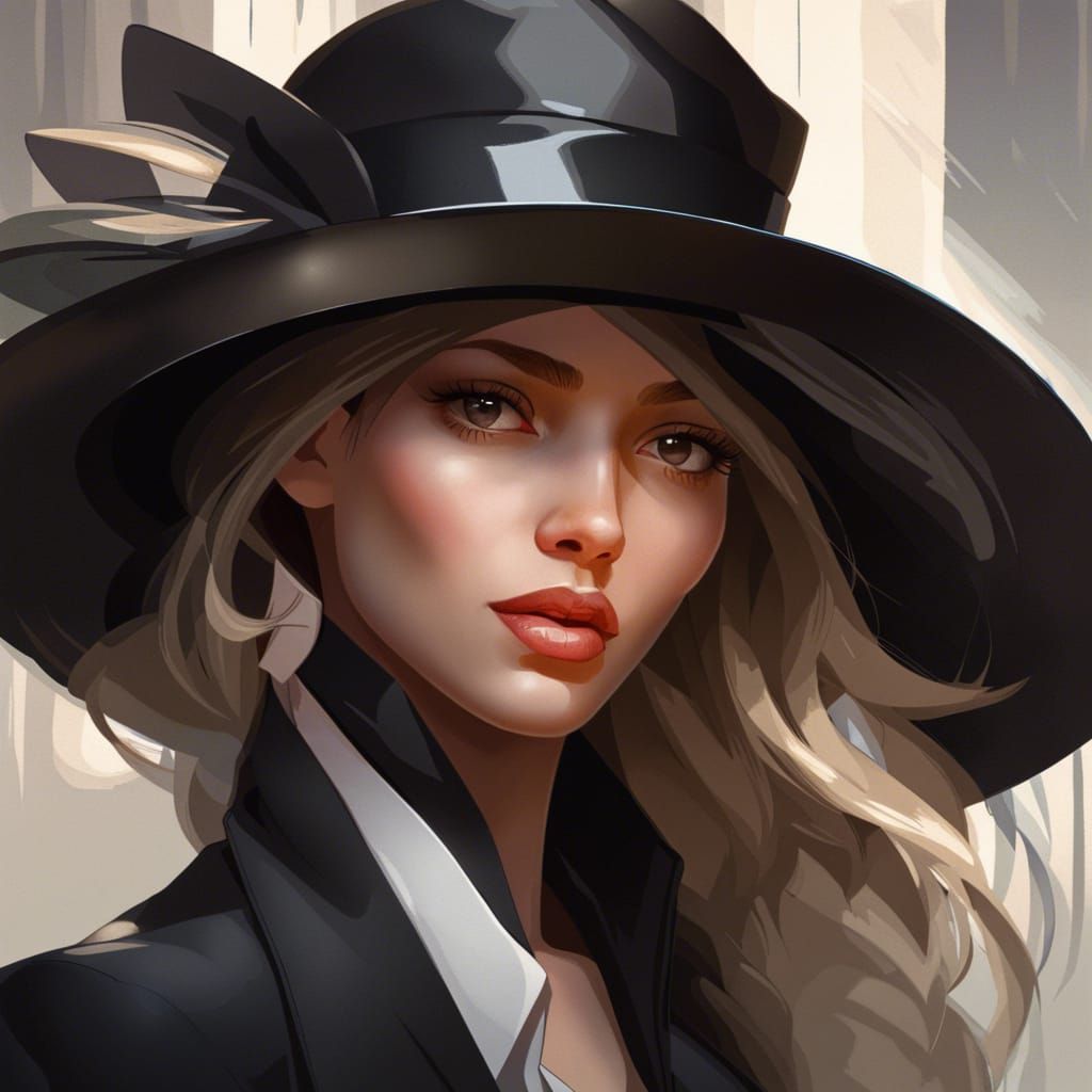 Girl in Chic Suit: Artstation Portrait