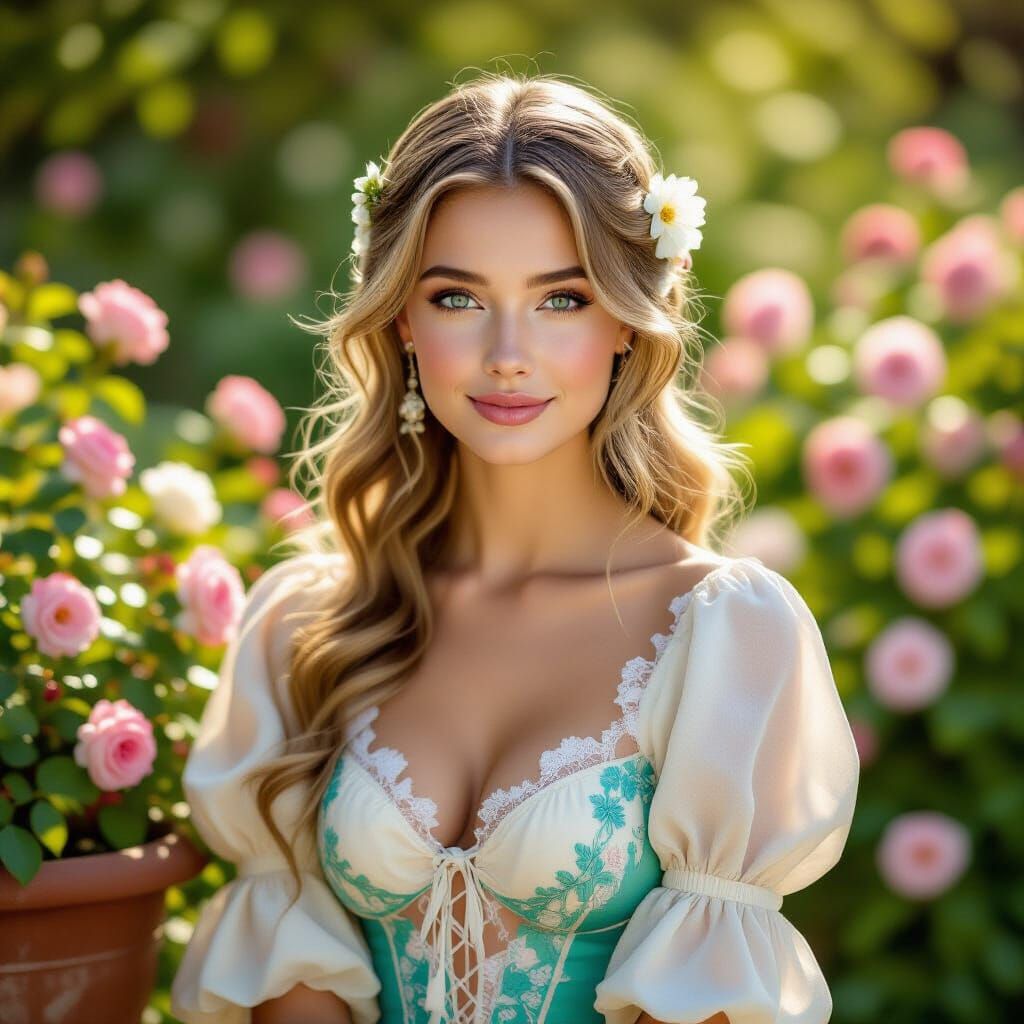 A striking portrait photograph in the style of Annie Leibovi...