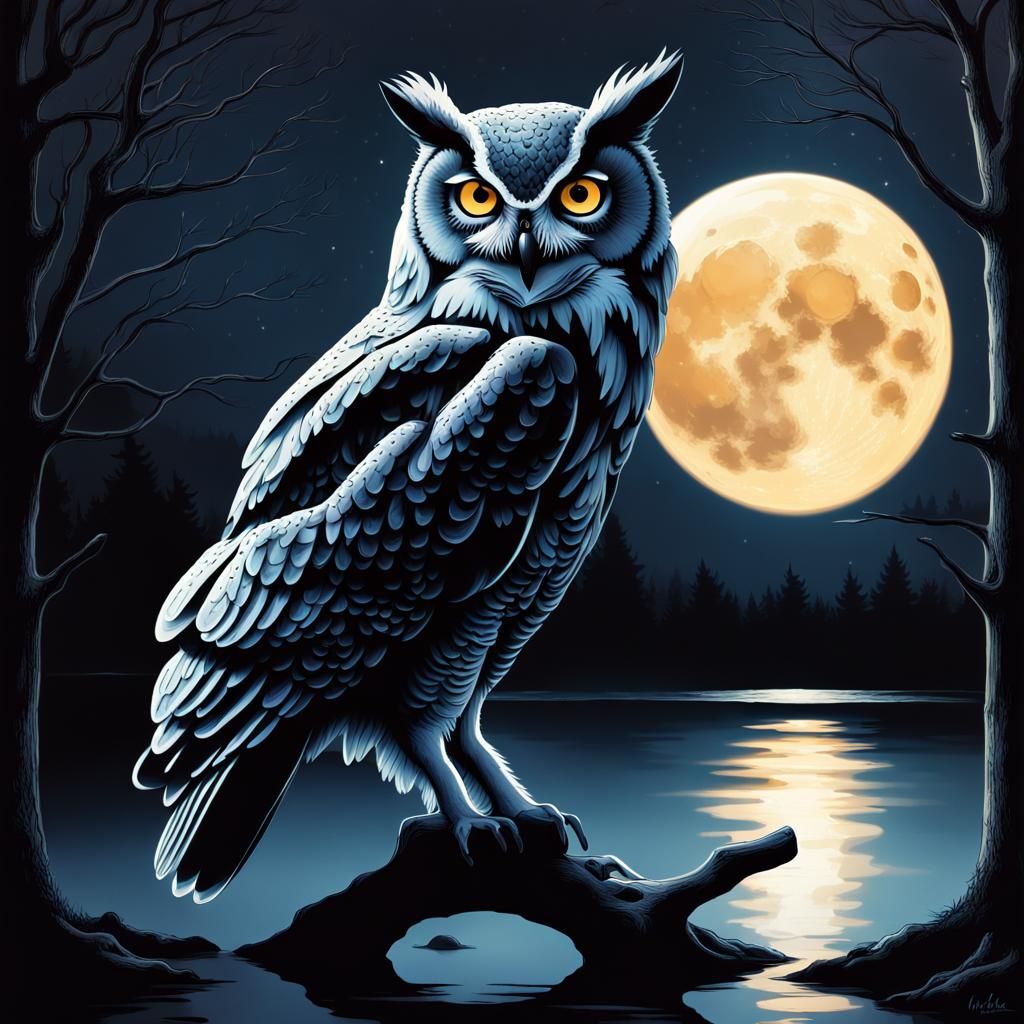Owl Moonlit Portraits