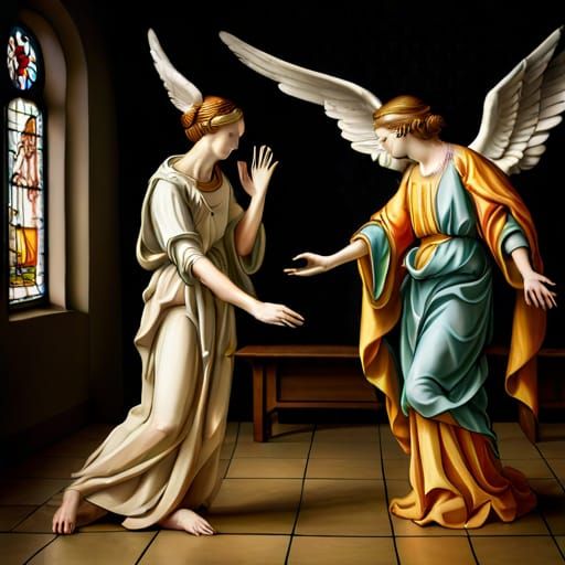 Annunciation with Anatomical Anomalies, Cropped View