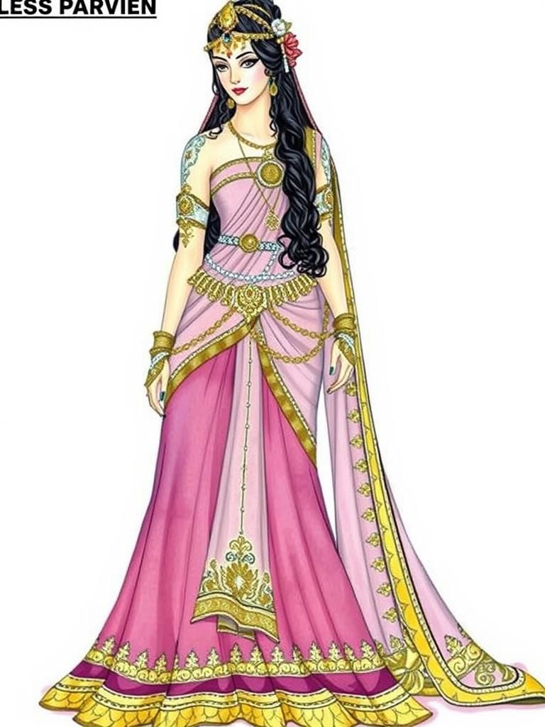 Regal Indian Princess in Golden Opulence