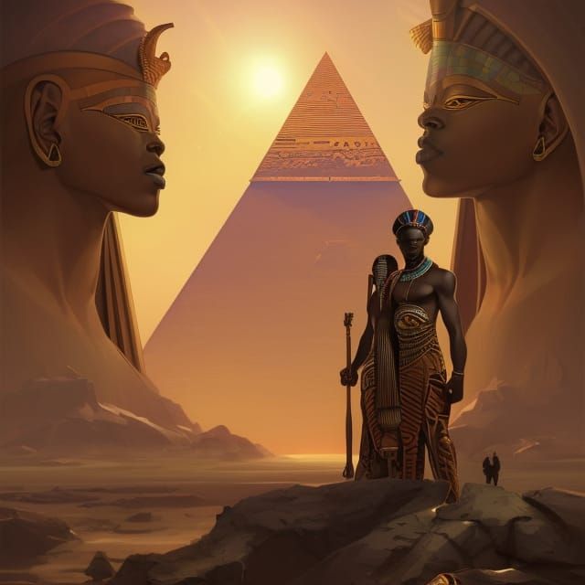 Osiris-like Alien Kings in Egypt, Detailed Portrait