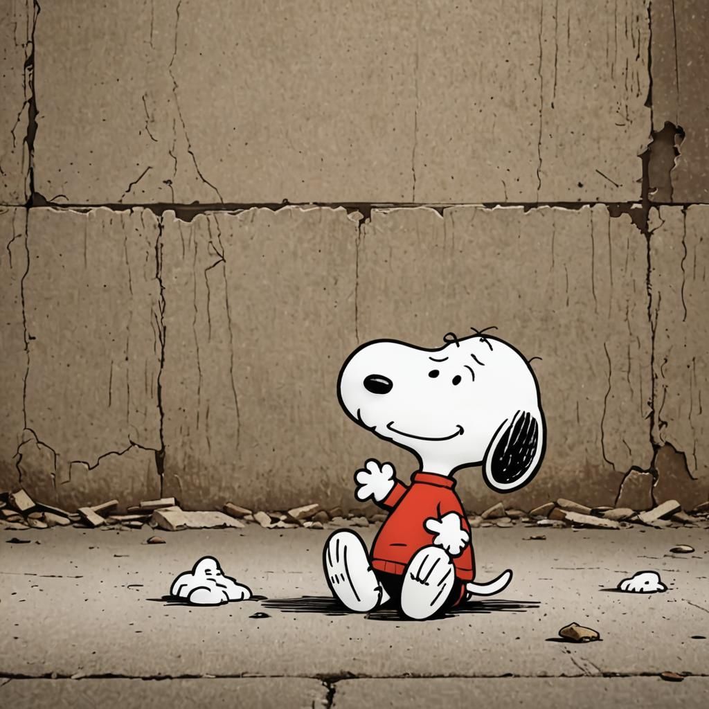 Psychotic Break: A Disturbed Snoopy Illustration