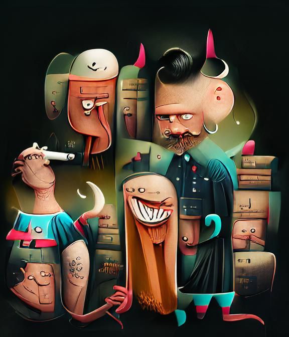Humorous Strange Characters in Unique Style