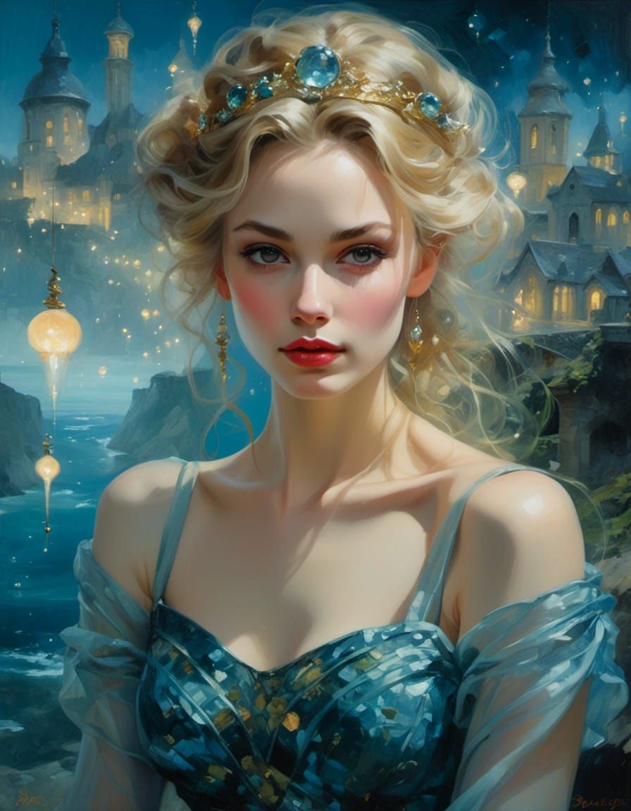 Bioluminescent Elven Kingdom: A Fantasy Watercolor