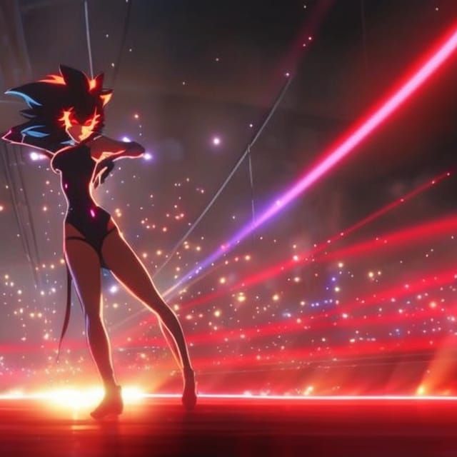 Anime Fox Lady Dancing in Nightclub