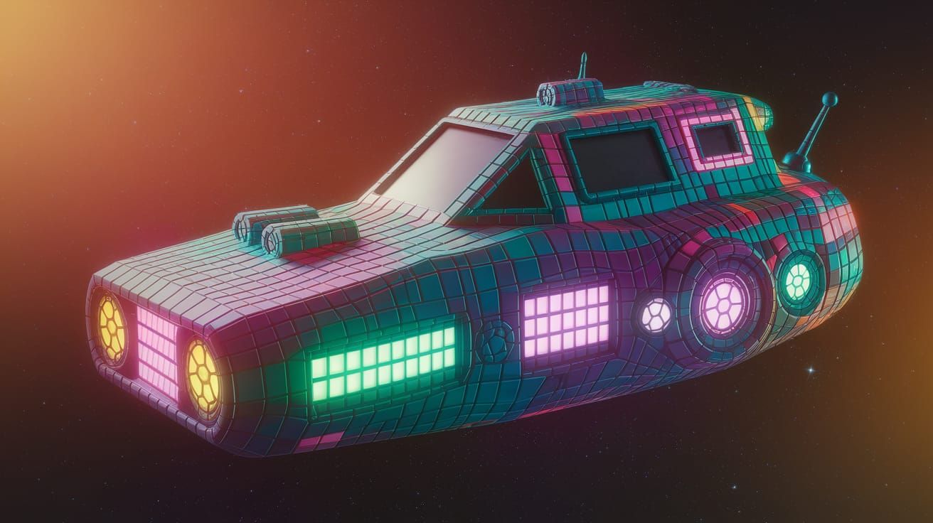 Alien Spaceship in Graffiti Art Style