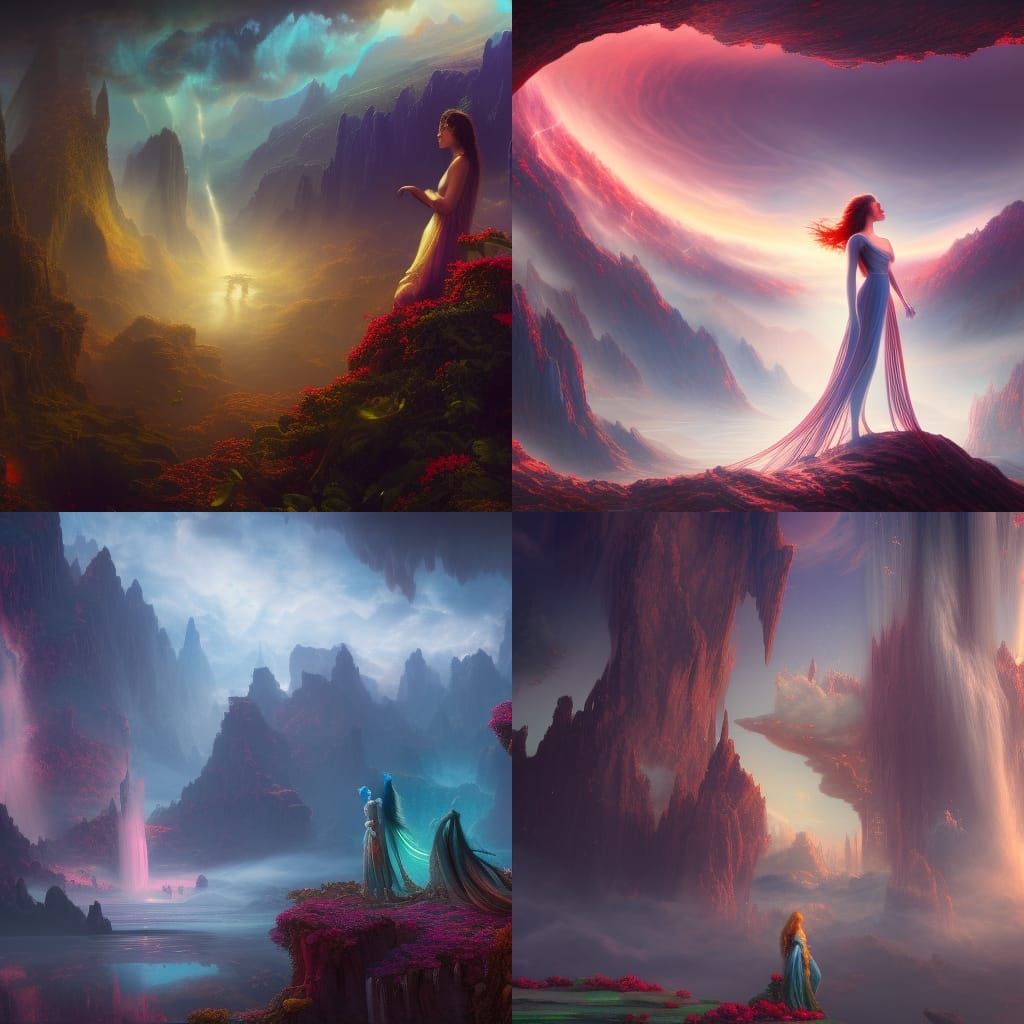 Heavenly Woman: Detailed Matte Painting in 8K