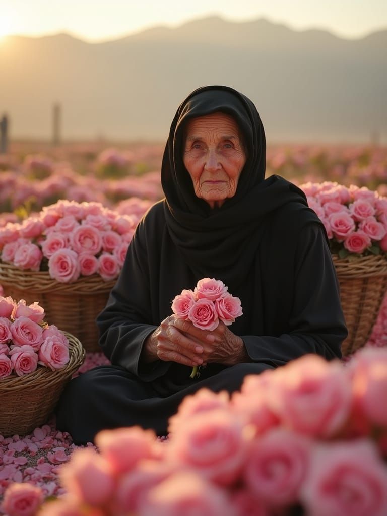Harvest of Taif roses