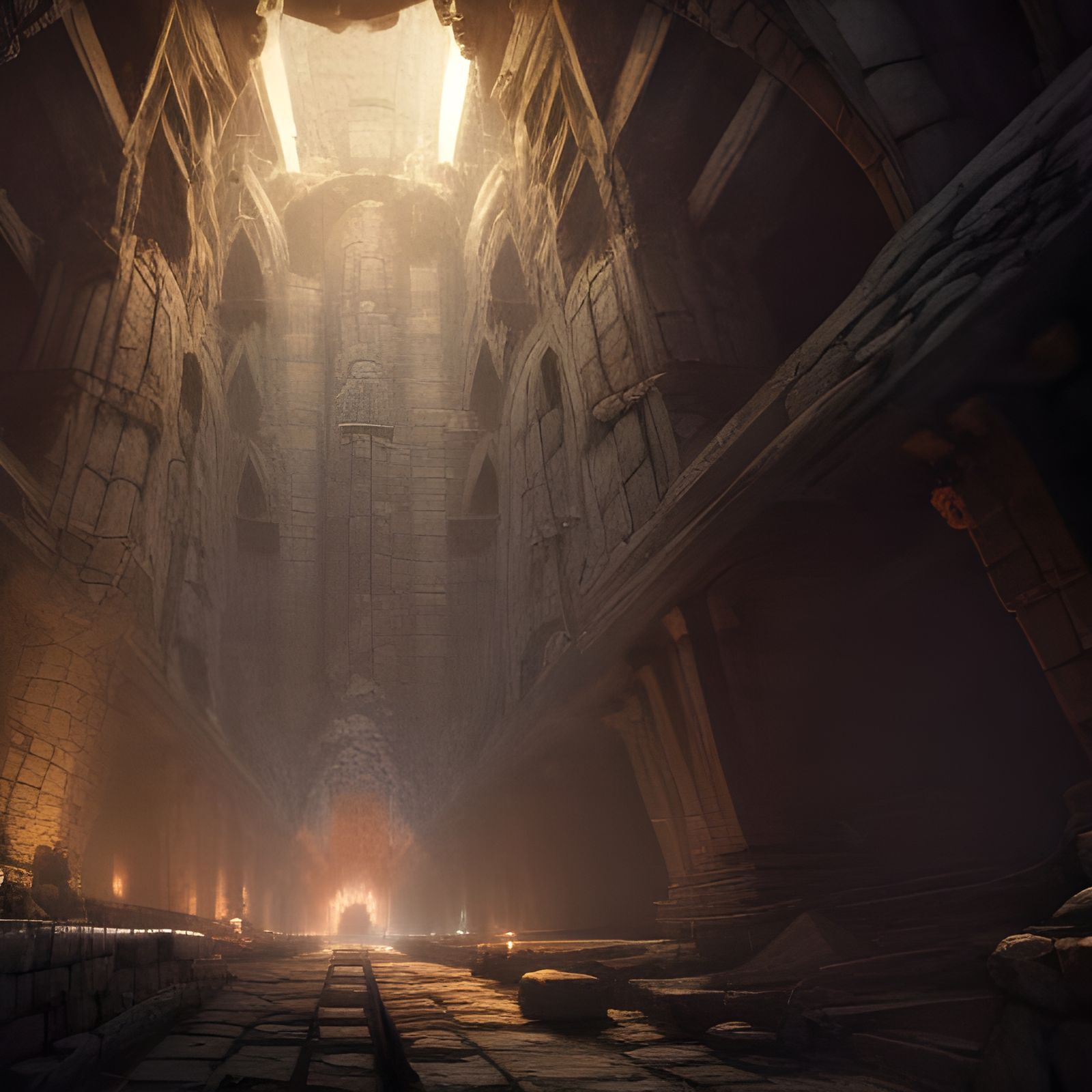 Hyperdetailed Dwarven Mine Concept Art in Dark Fantasy Style