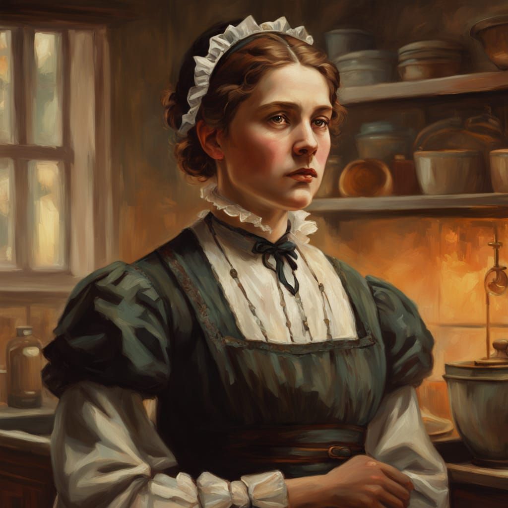 Victorian Maid Portrait in Classic Realism Style