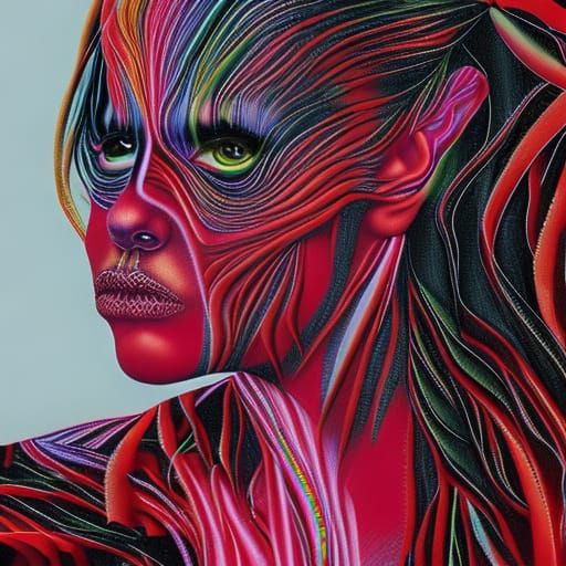 Hyperrealistic Eucalyptus in Primary Colors