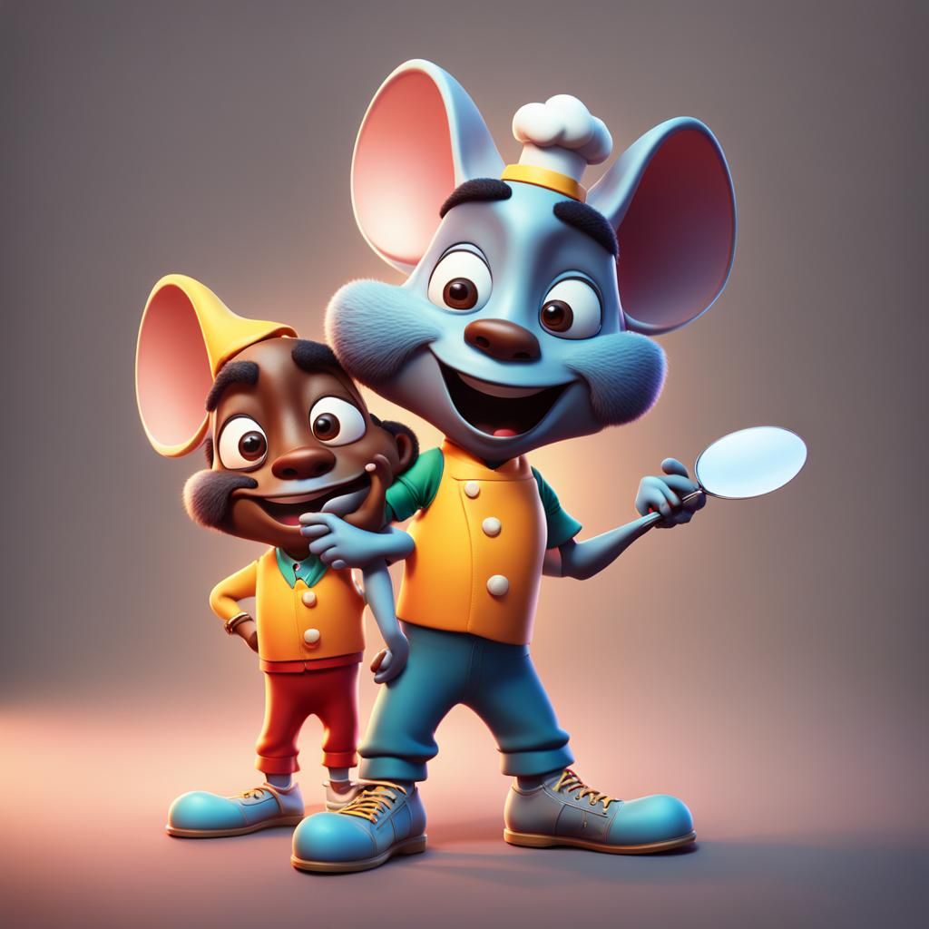 Two Cheerful Chefs: 3D Rendered Concept Art