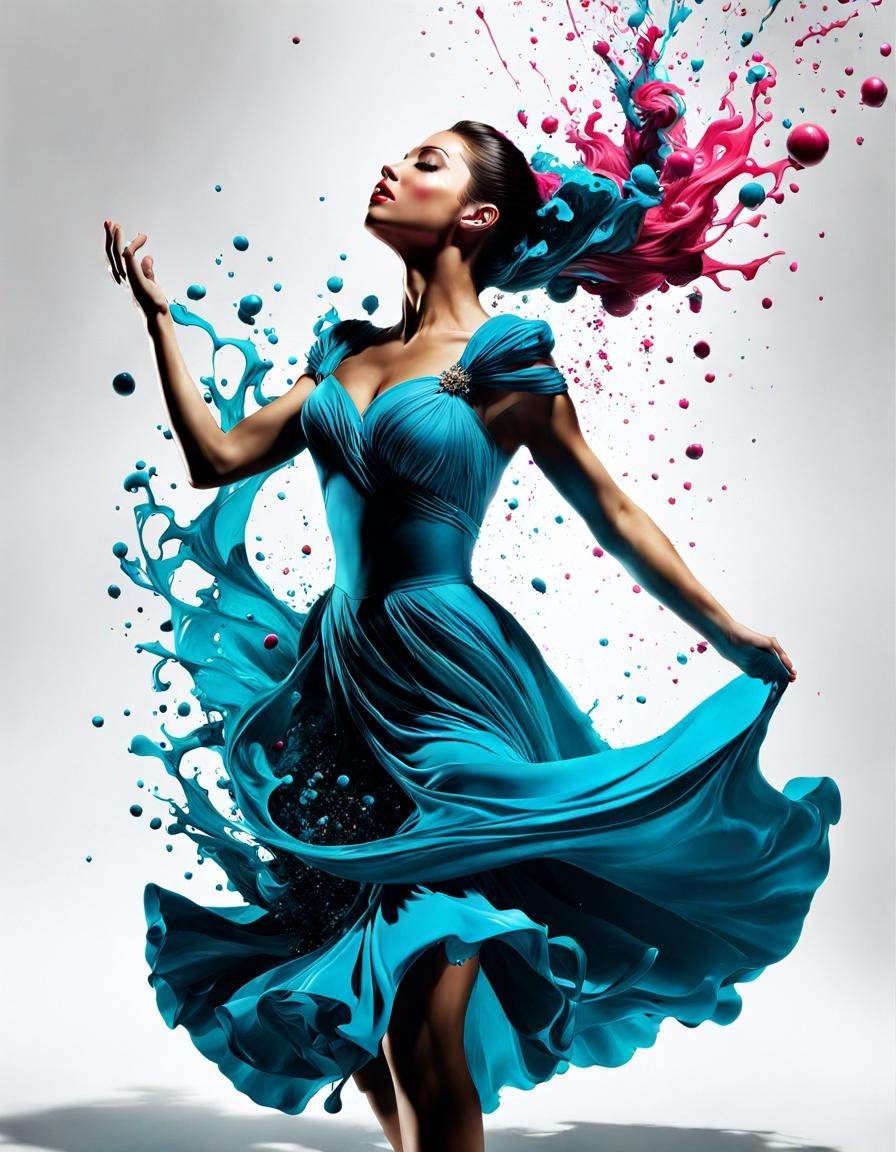 Dancing Princess in Splatter Art Style