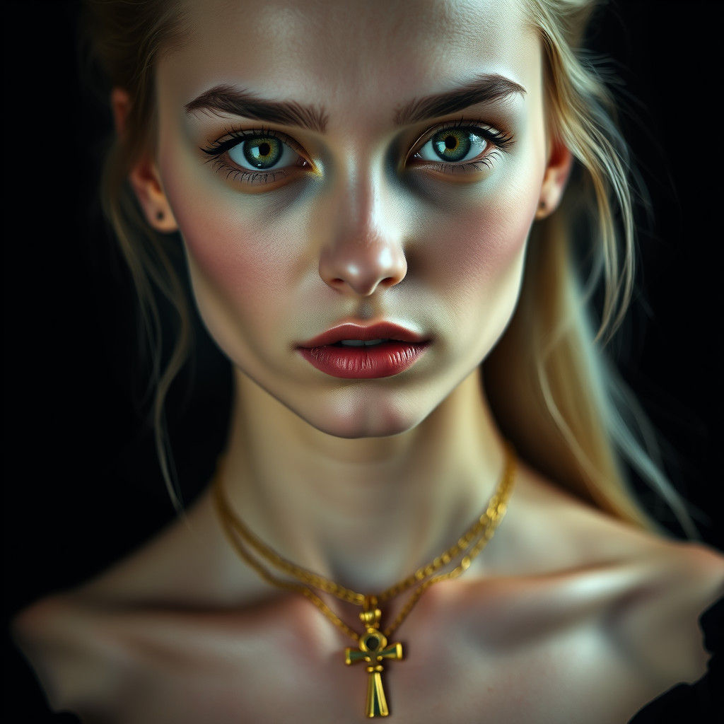 High-Contrast Portrait of a Gothic Nouveau Woman