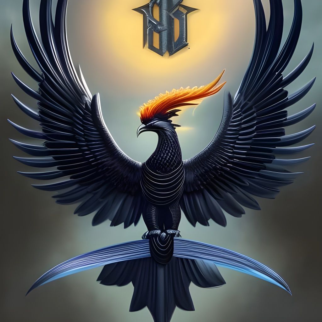 Obsidian Phoenix Rising: Dark Digital Art