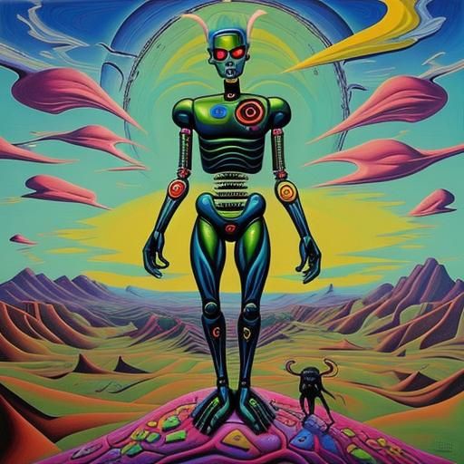 Surreal Impasto Painting of an Abstract Man