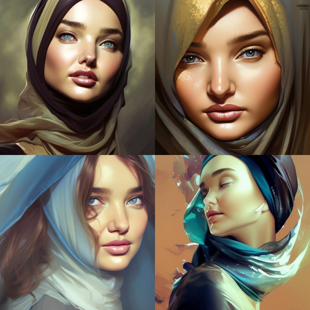 Woman in Hijab: Hyperdetailed Portrait