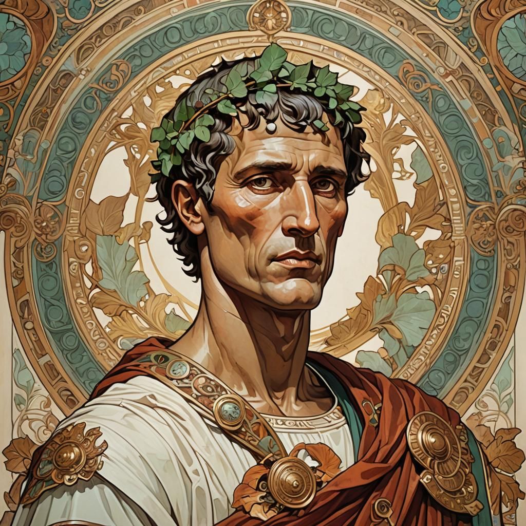 Gaius Julius Caesar in Art Nouveau Style