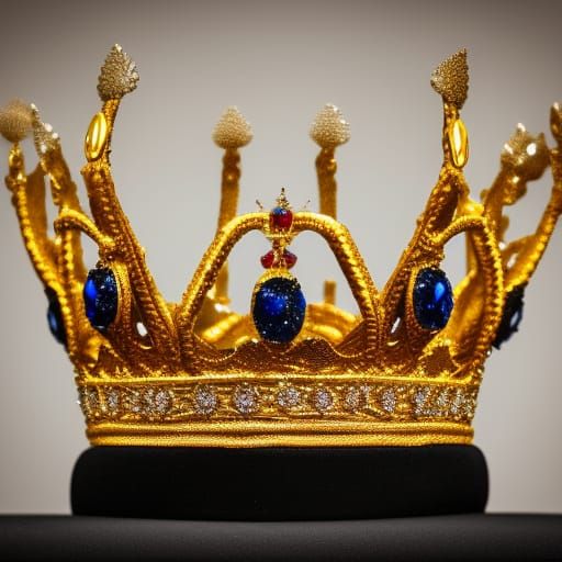 Golden Crown with Wings and Jewels: Professional Photography
