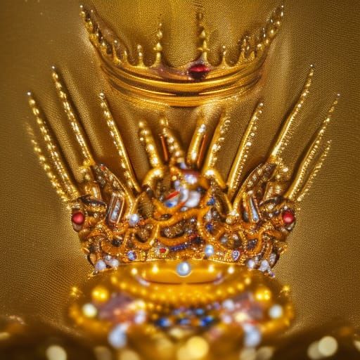 Golden Crown with Wings and Jewels: Professional Photography