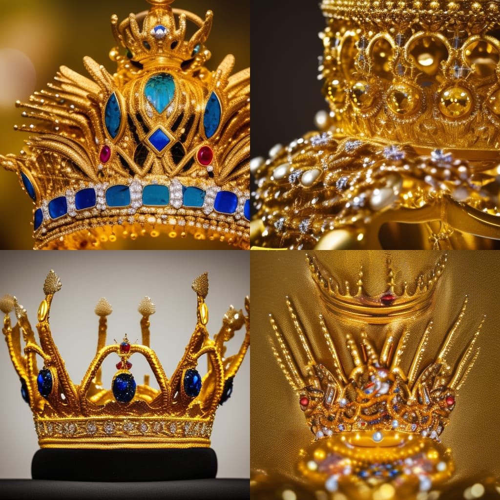 Golden Crown with Wings and Jewels Photography