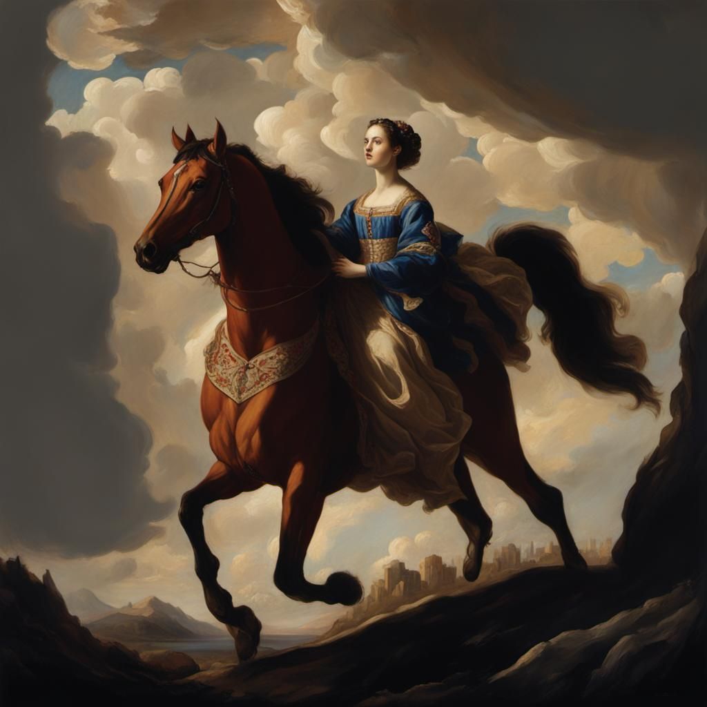 Elegant Renaissance Beauty in Golden Light