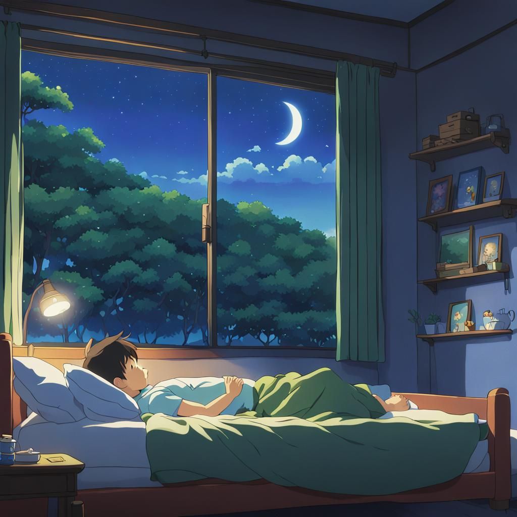 Mother and Son in Ghibli-Style Nursery