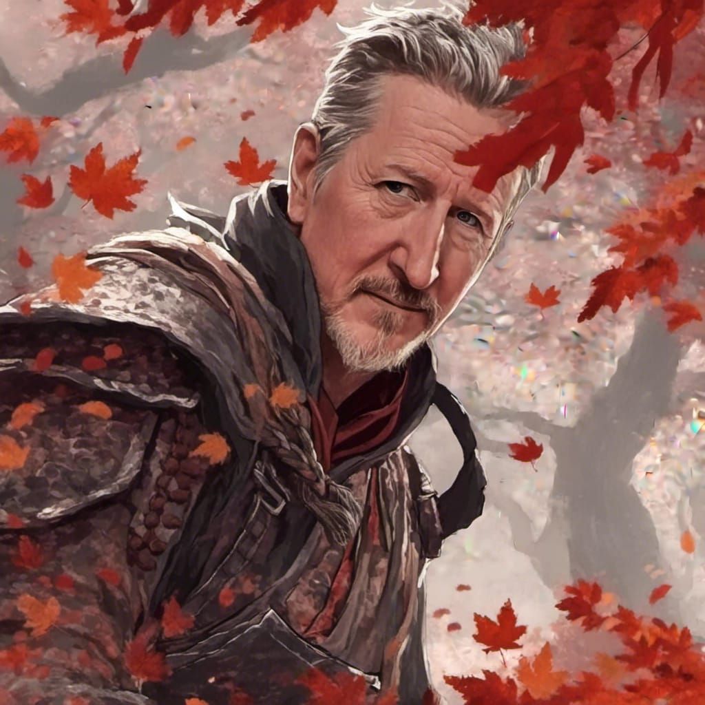 Samurai Portrait in Anime Key Visual Style