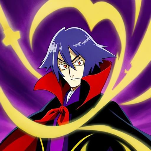 Anime Vampire Duck in Purple Cloak