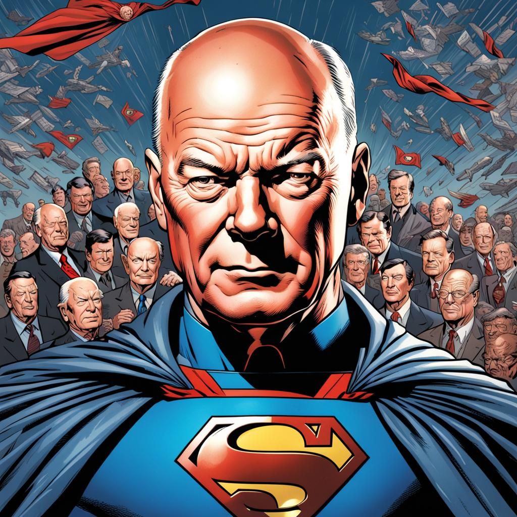 Eisenhower as Superman in Comic Book Art Style
