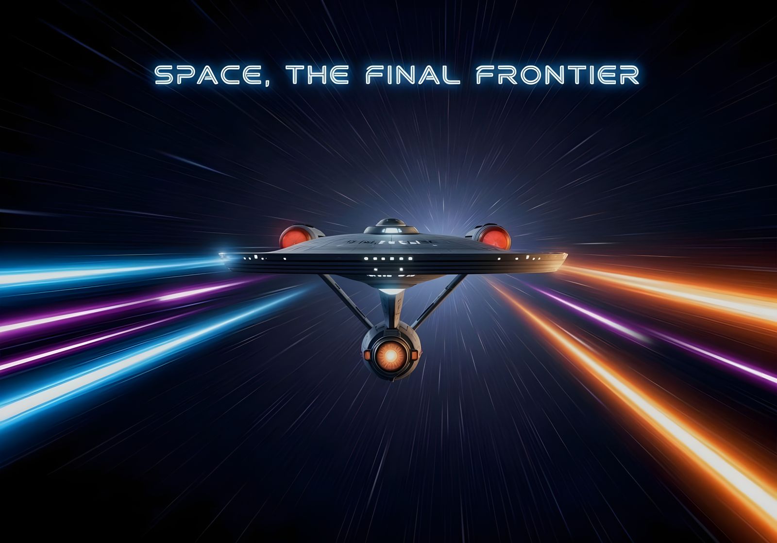 Star Trek Enterprise Soaring Through Space