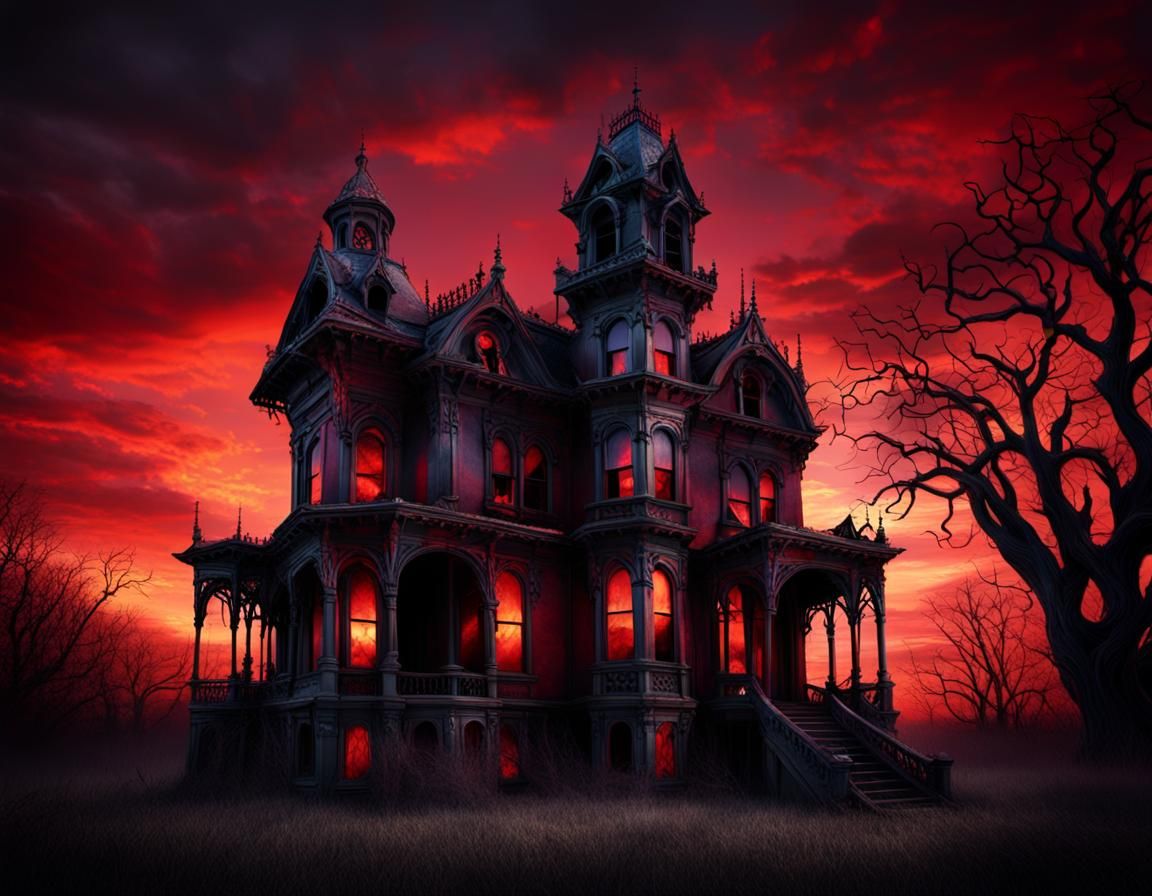 Haunted Victorian House in Gothic Romanticism Style