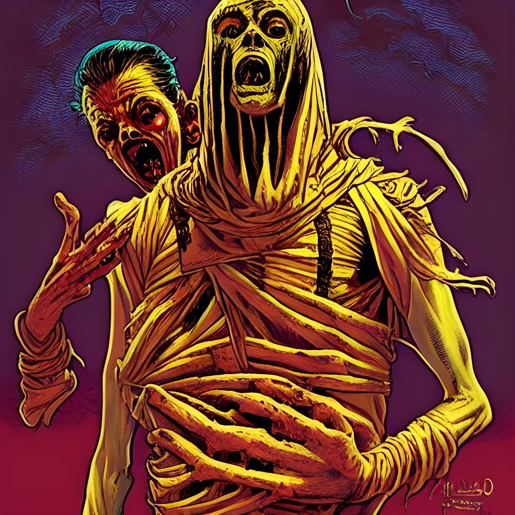 Picturesque Disgusting Mummy: Horror Movie Art