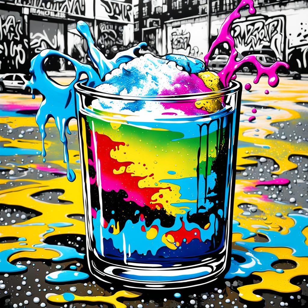 Magnolia in Glass: Graffiti Art on a Glittering Beach