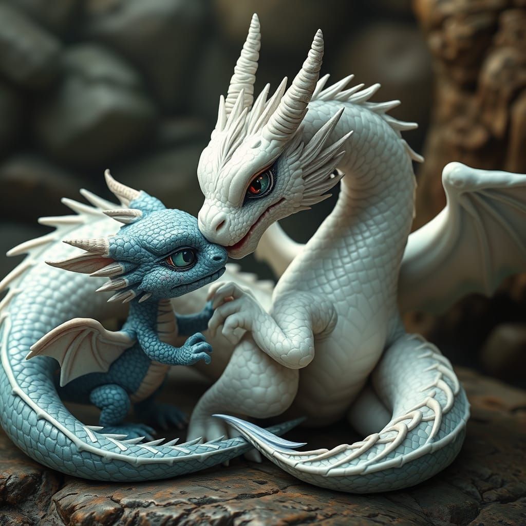 Cute Dragons Playing in Detailed Setting