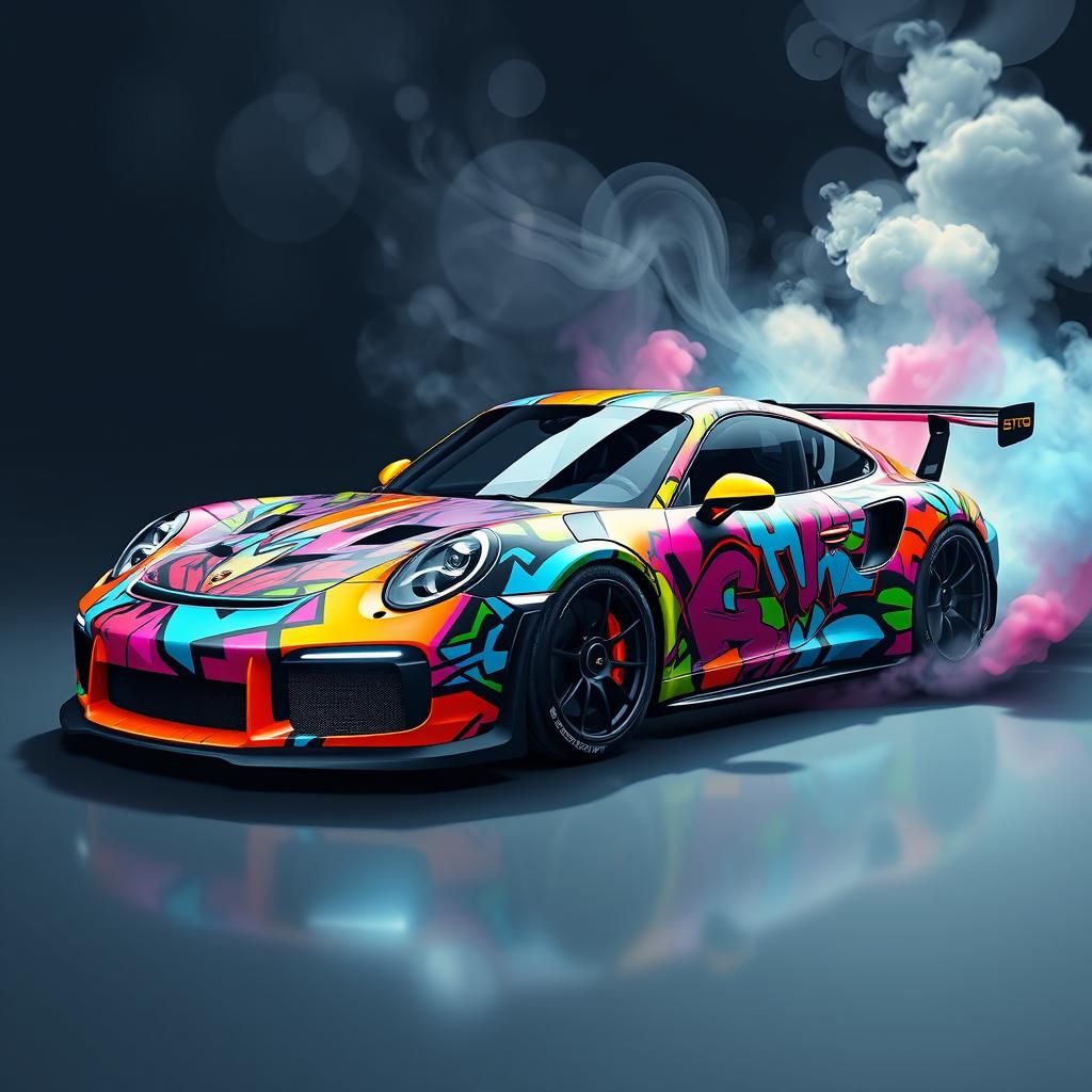 GT3 Porsche Adorned with Graffiti Art