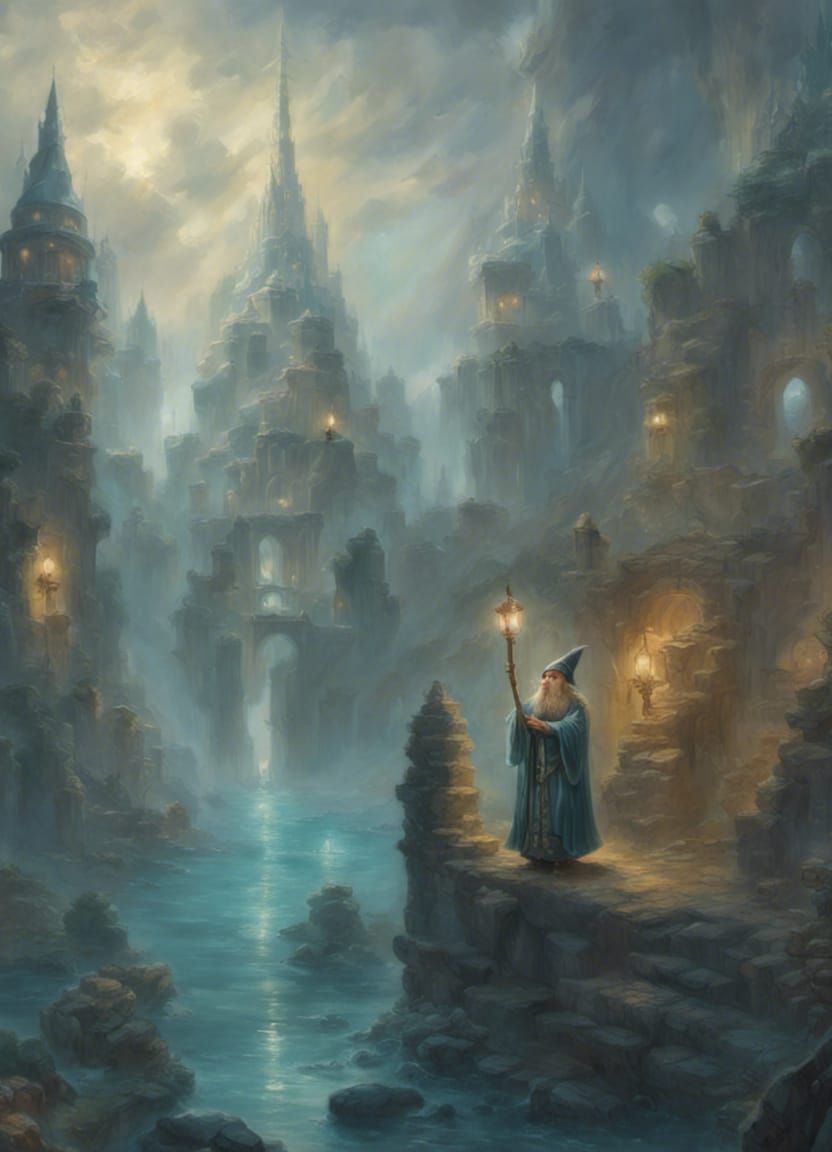 Undine Dwarf Wizard in Underwater City